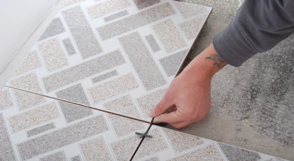 Man installing Tile